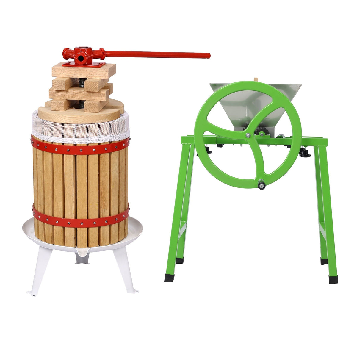 Manual Juice Maker Fruit Wine Press with Filter Bag - Green