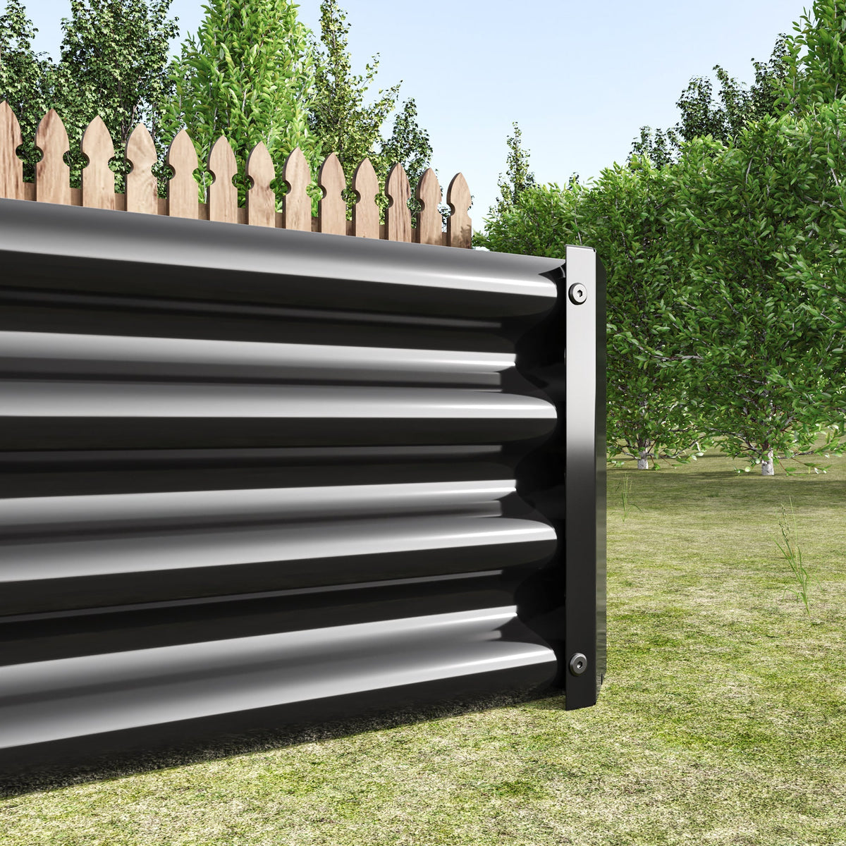 Raised Garden Bed Kit with Anti-Rust Coating - Black