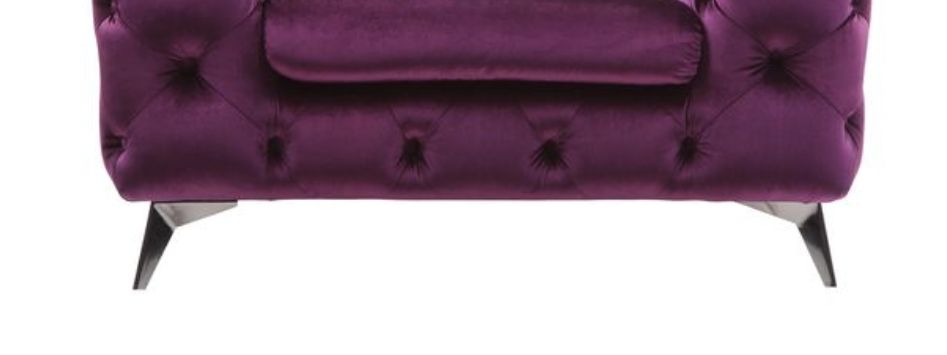 Fabric Atronia Arm Chair with Button-Tufted Backrest - Blue or Purple