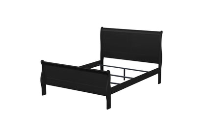 Louis Philippe Sleigh Style Bed with Classic Wood Construction - Multiple Colors