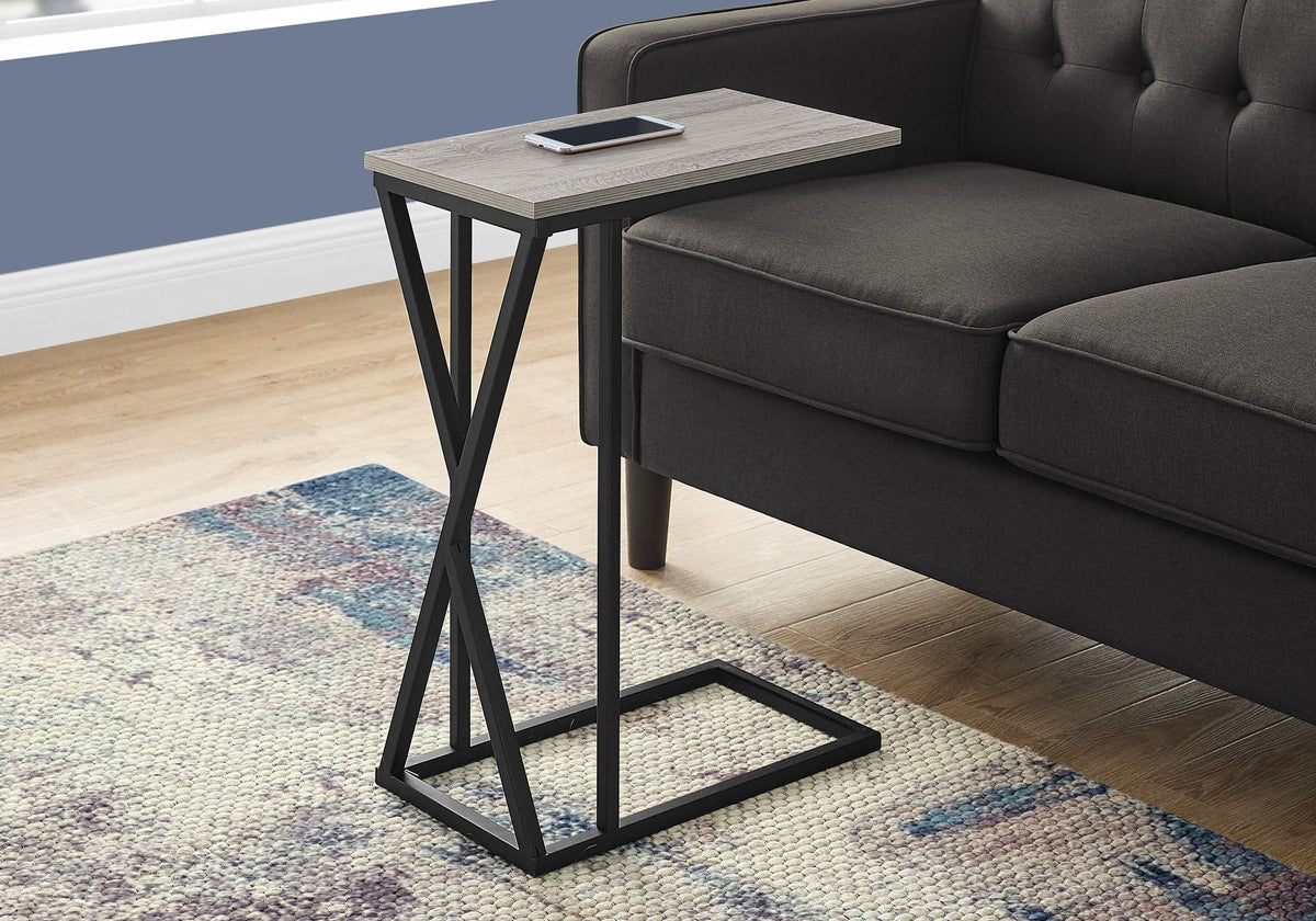 C-Shaped Accent Table with Sliding Base - Multiple Colors