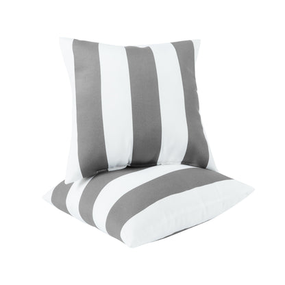 2 Pack Outdoor Throw Pillows with Waterproof Fabric - Grey