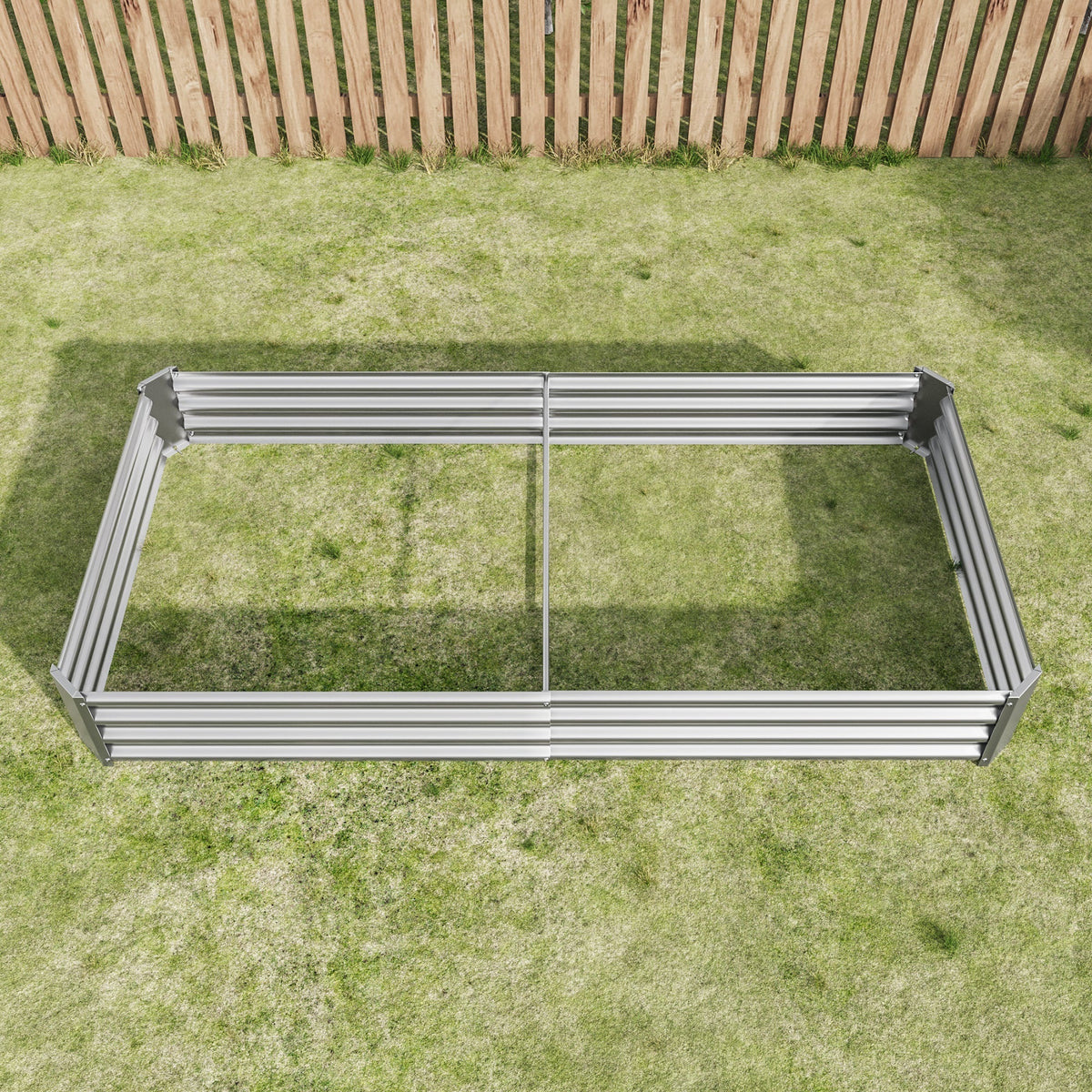 Metal Raised Garden Bed Kit with Anti-Rust Coating - Silver
