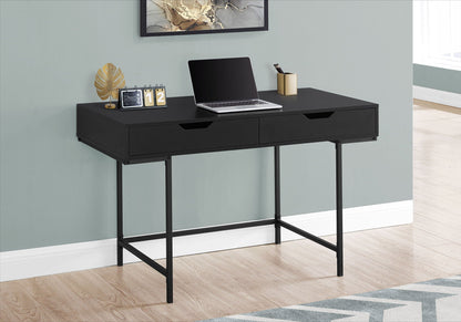 Contemporary Computer Desk with Storage Drawers - Stone-Look Finish