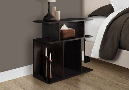 Contemporary Wood Accent Table with 6 Shelves - Multiple Colors