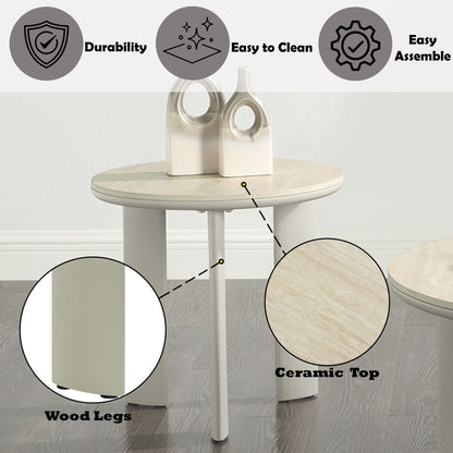 Gray Ceramic Top Coffee Table with Durable Surface - Ingram Collection