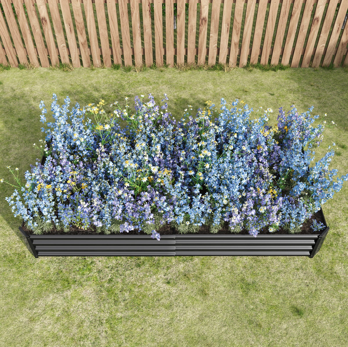 Raised Garden Bed Kit with Anti-Rust Coating - Black