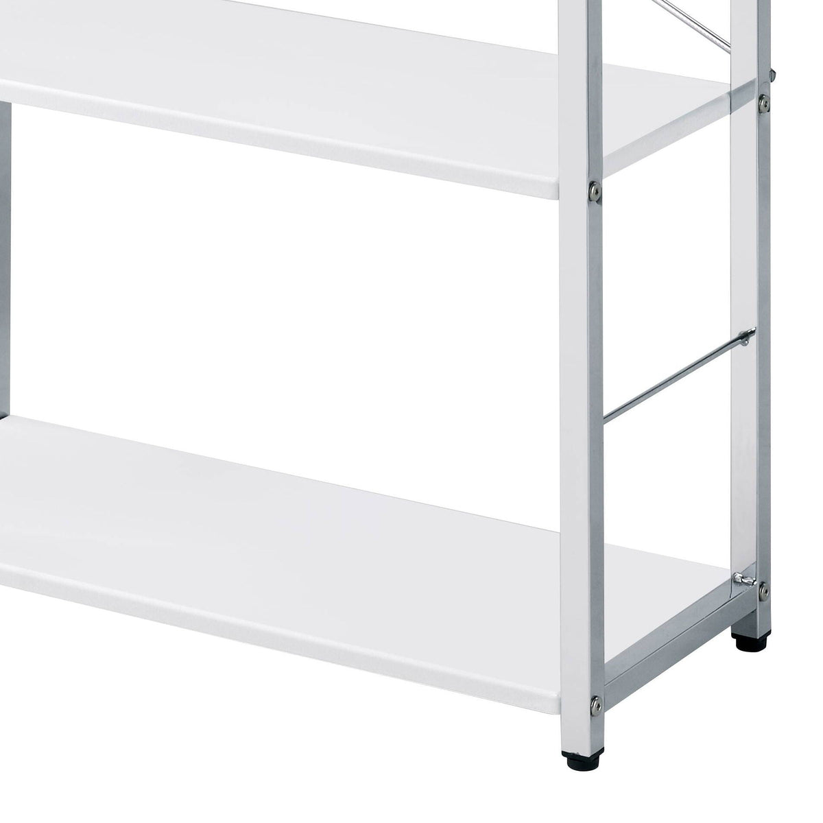 Tennos White Bookshelf with Metal Frame - Four Shelves