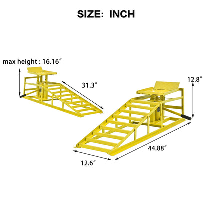 5 Ton Hydraulic Automotive Lift Ramps with Durable Steel - Red