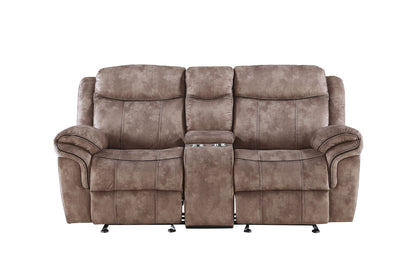 Two-Tone Reclining Loveseat with USB Console - Dark Gray or Dark Brown