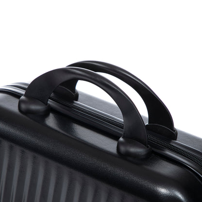 ABS Spinner Wheel Luggage Set with Cosmetic Case - Black