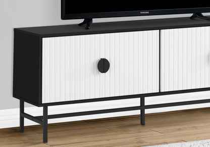 Contemporary TV Stand Console with Storage - Black or White