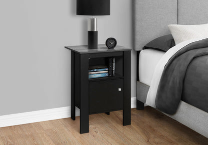 Wood Accent Nightstand with Storage - Transitional Style