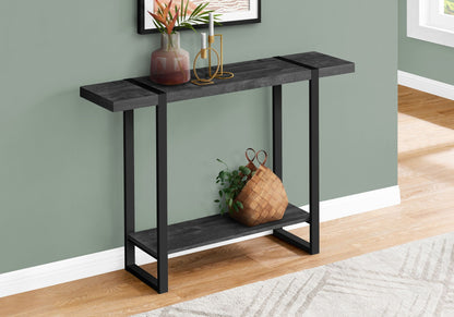 Industrial Farmhouse Accent Console Table for Entryway with Metal Legs – Black or Dark Brown