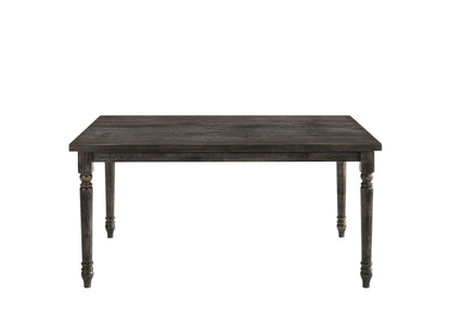 Weathered Gray 7 Piece Dining Room Set with Fabric Chairs - Gray
