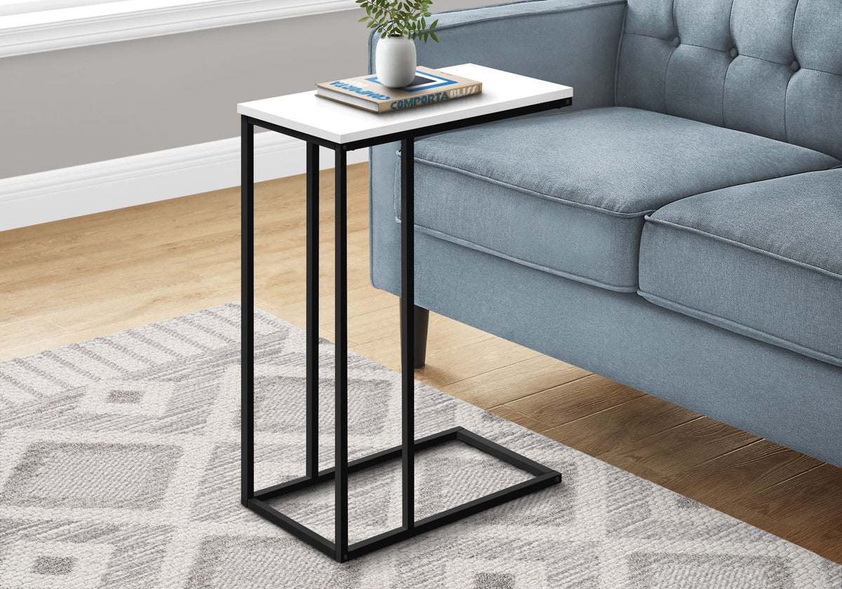 C-Shaped Metal Accent Table with Space-Saving Functionality - Multiple Colors