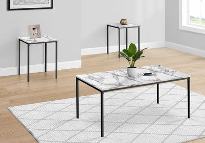 Contemporary 3-Piece Table Set with Metal Frame - Multiple Colors