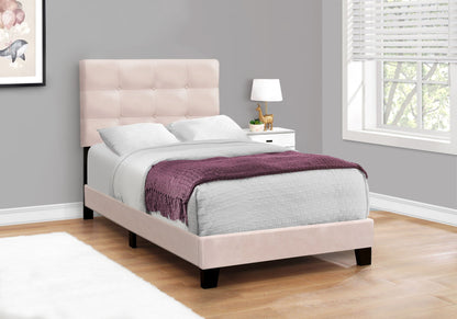 Transitional Upholstered Bed Frame with Tufted Fabric - Multiple Colors