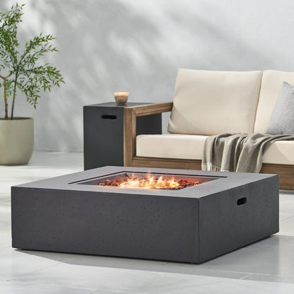 Outdoor 50000 BTU Propane Fire Pit - Dark Grey