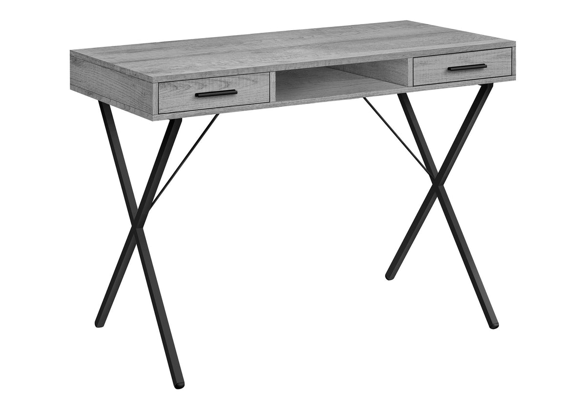 Contemporary Computer Desk with Storage Drawers - Metal & Wood