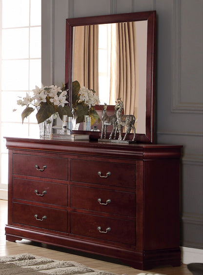 Louis Philippe Bedroom Mirror with Elegant Wood Frame - Dark Brown, Dark Gray, or White