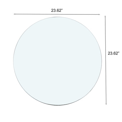 Round Tempered Glass Table Top with Durable Finish - White or Black