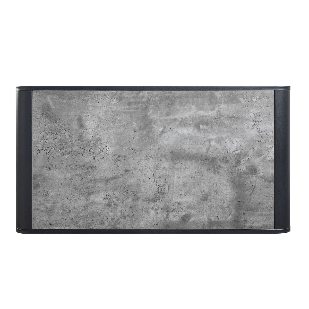Raziela Concrete Coffee Table with Metal Frame - Black / Gray