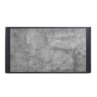Raziela Concrete Coffee Table with Metal Frame - Black / Gray