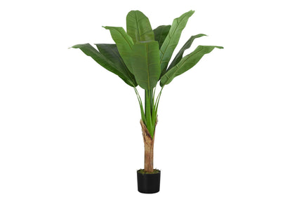 43" Tall Artificial Banana Tree with Real Touch Leaves – Green & Black
