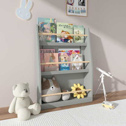 3 Tier Book Shelf with Compact Storage - Multiple Colors