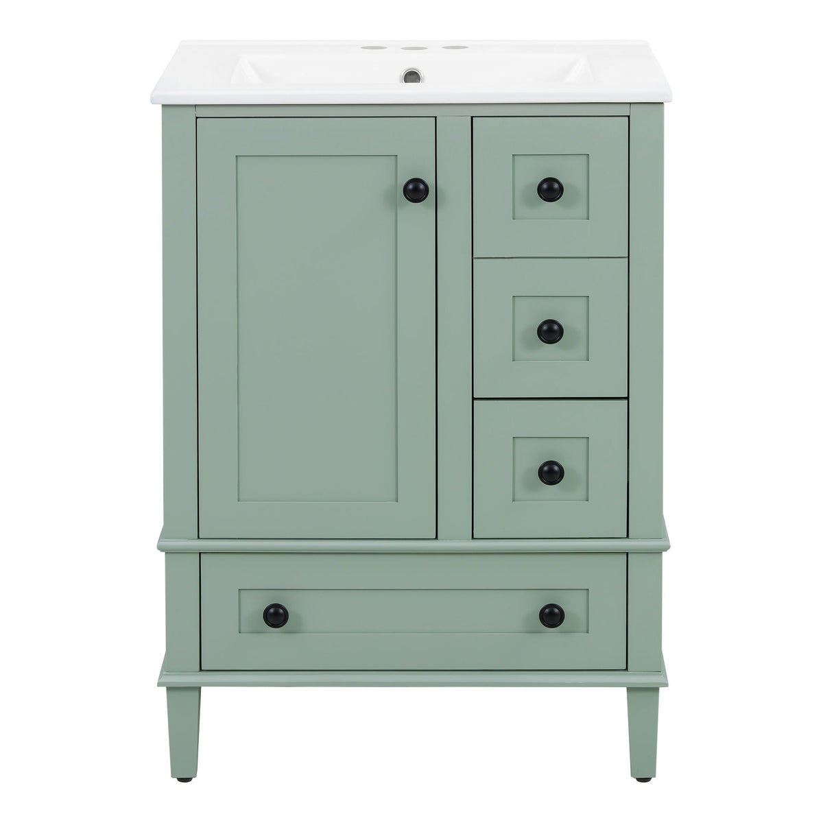 Bathroom Vanity with Integrated Basin and Soft Close Drawers - Multiple Colors