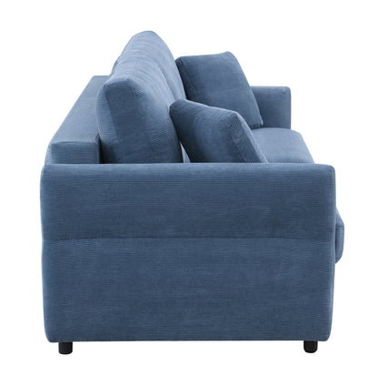 Haran Fabric Pull-Out Sleeper with Storage - Blue Fabric Sleeper Sofa