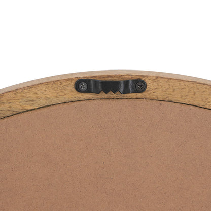 Circle Wall Mirror with Wooden Frame - Black, Light Brown, Dark Brown
