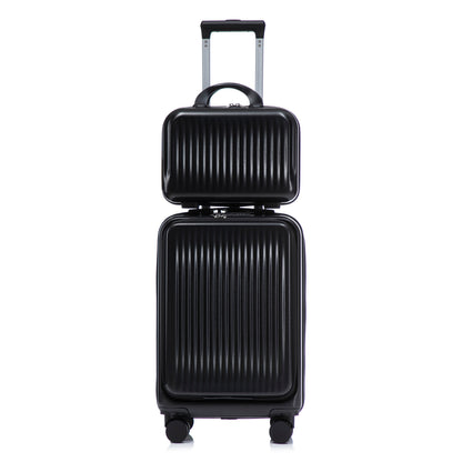 ABS Spinner Wheel Luggage Set with Cosmetic Case - Black