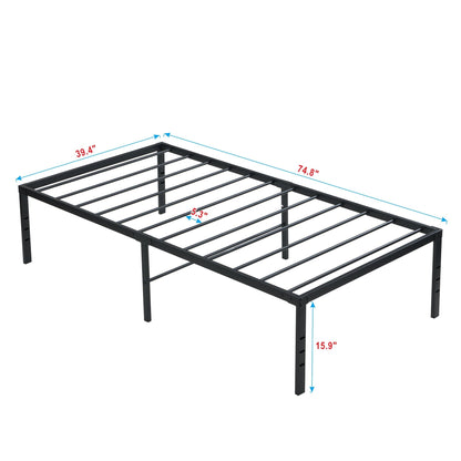 Heavy Duty Metal Bed Frame with Quiet Support - Black