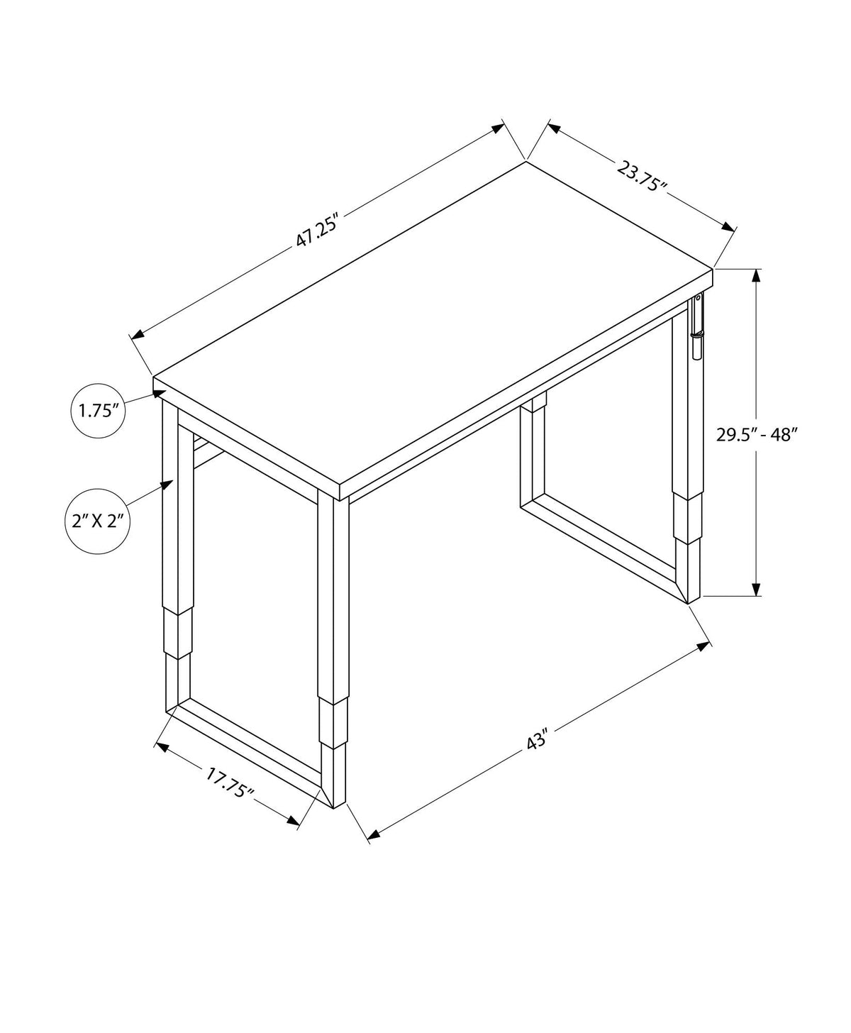 Adjustable Standing Computer Desk with Height Adjustment - Multiple Colors