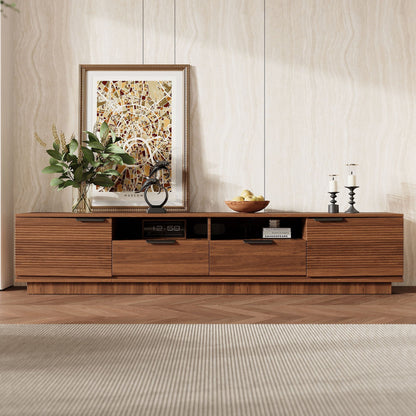 TV Stand Entertainment Center with Deep Drawers and Cable Management - Dark Brown or Light Brown