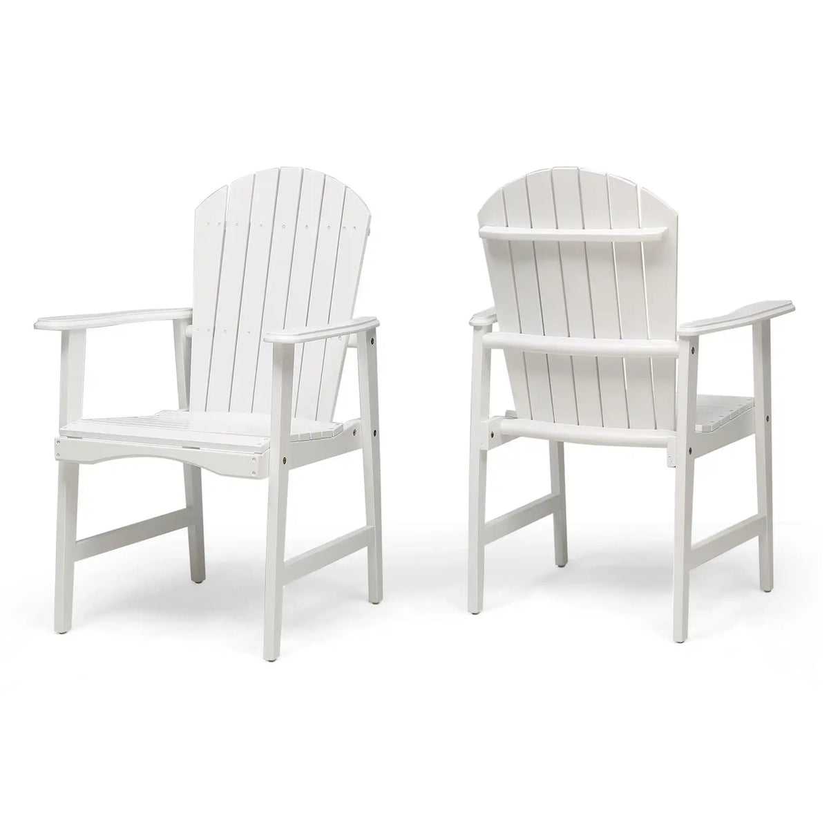 Weather Resistant Acacia Wood Adirondack Dining Chairs Set of 2 - Multiple Colors