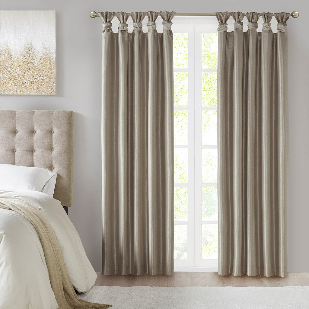 Twist Tab Total Blackout Window Curtain Panel with Thermal Insulation - Pewter