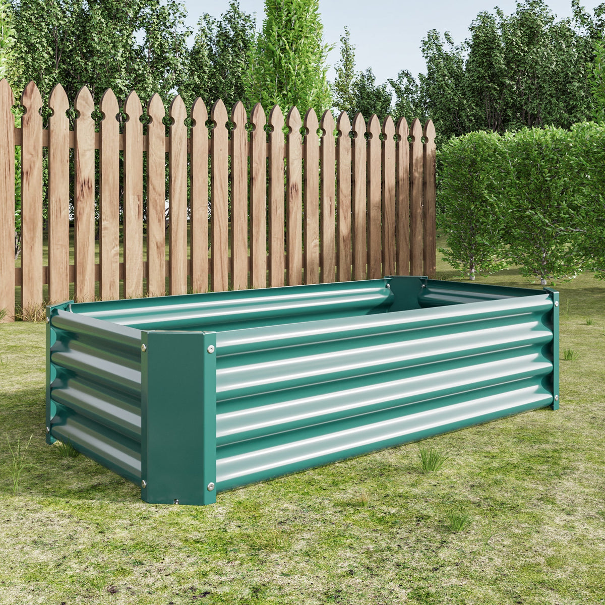 Metal Raised Garden Bed with Anti-Rust Coating - Green