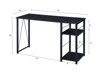 Vadna Writing Desk with Functional Shelving - Black, White, or Dark Brown