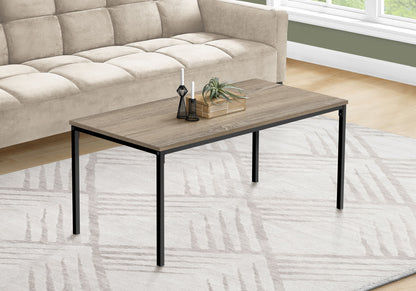 Rectangular Contemporary Coffee Table with Metal Legs - Light Brown, Dark Gray, or White