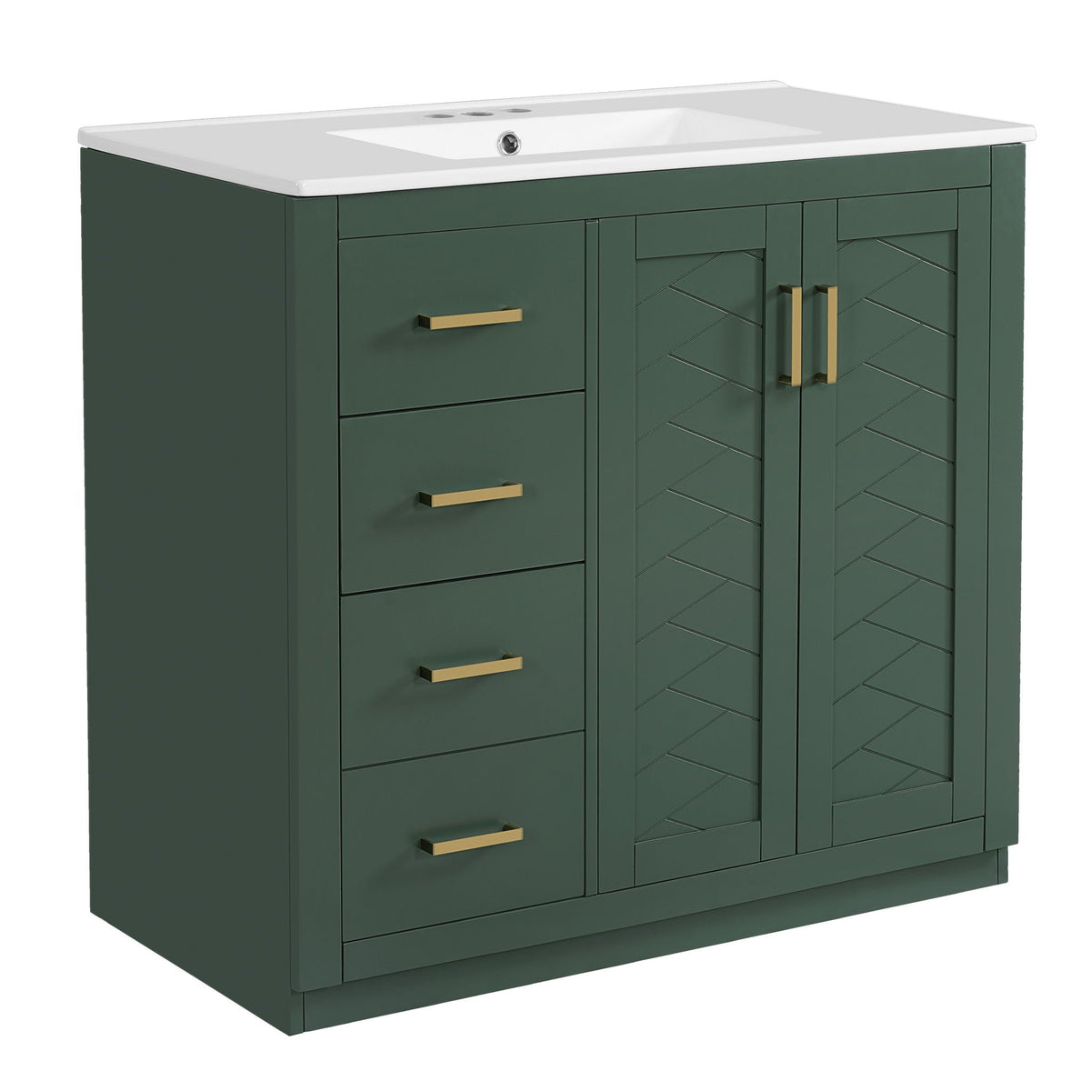 Bathroom Vanity With Sink Combo, Storage Cabinet, Freestanding Set