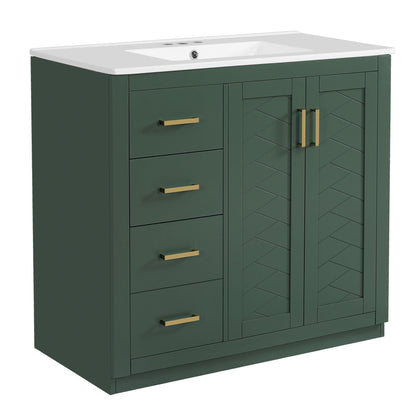 Bathroom Vanity With Sink Combo, Storage Cabinet, Freestanding Set