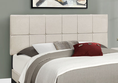 Queen Size Upholstered Bed - Transitional Beige