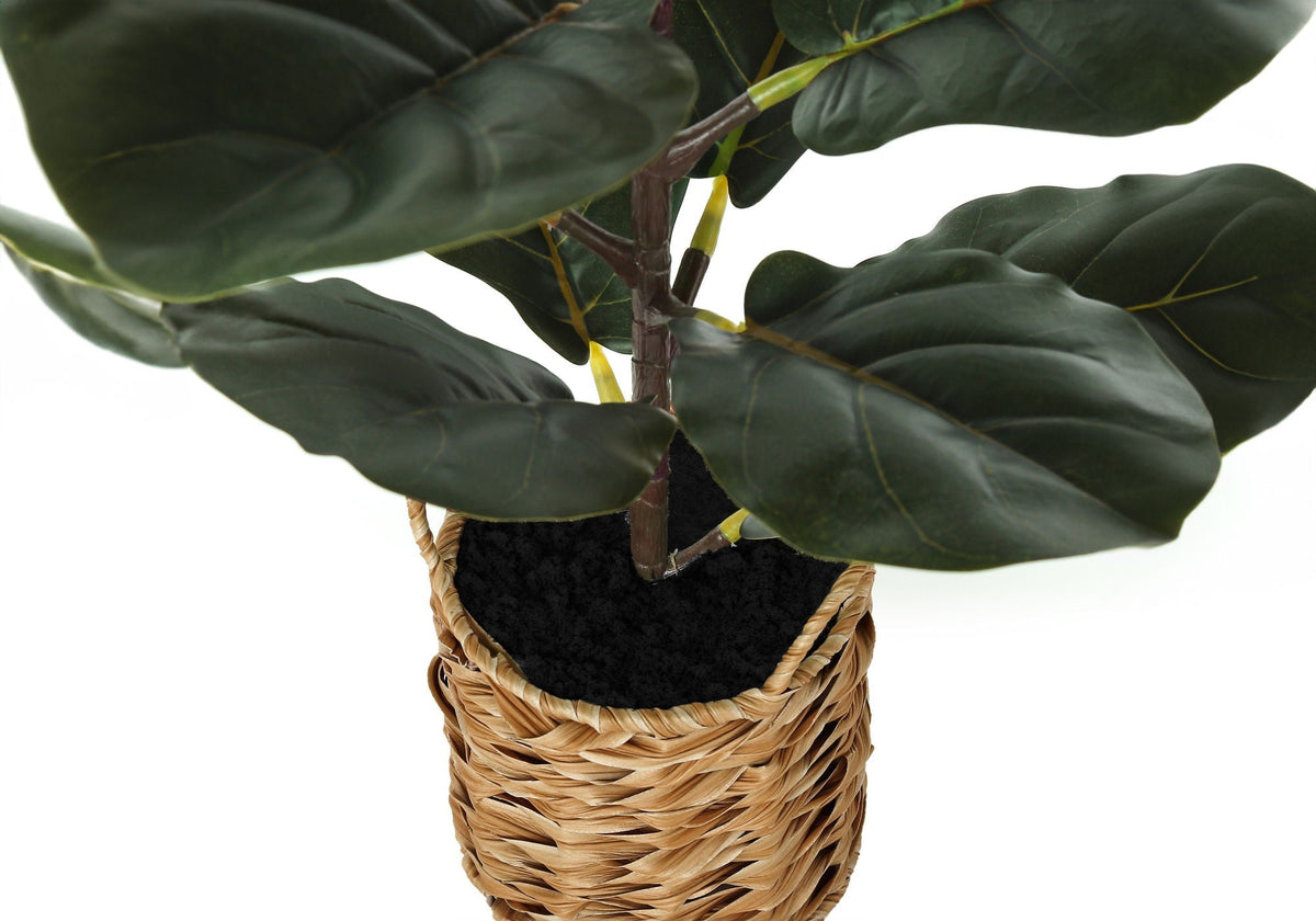 28" Tall Artificial Fiddle Tree Plant with Real Touch Leaves - Green