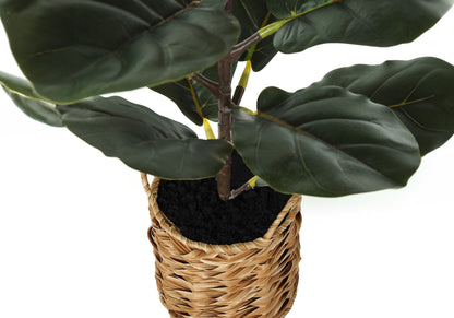 28" Tall Artificial Fiddle Tree Plant with Real Touch Leaves - Green