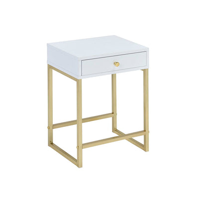 Coleen Elegant Design Accent Table with Drawer - Black, Pink or White