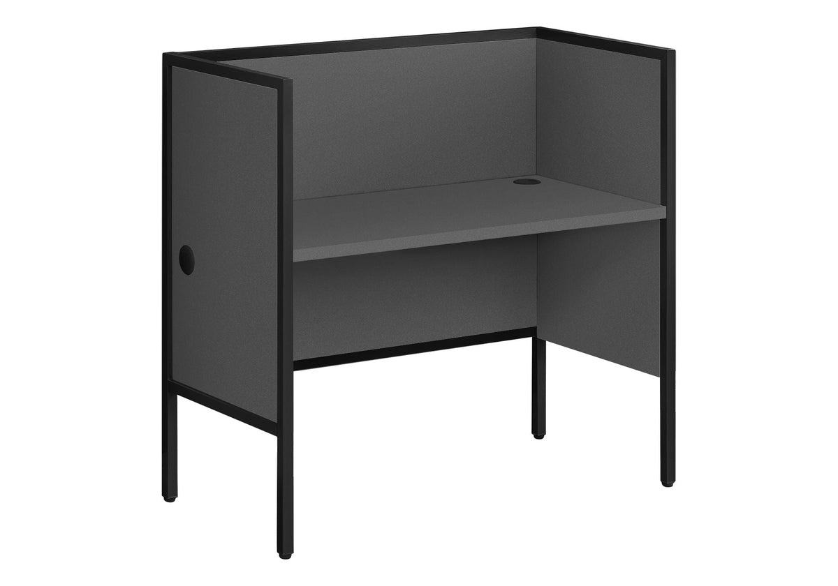 Commercial Grade Office Cubicle Desk with Privacy Panel - Dark Gray or White