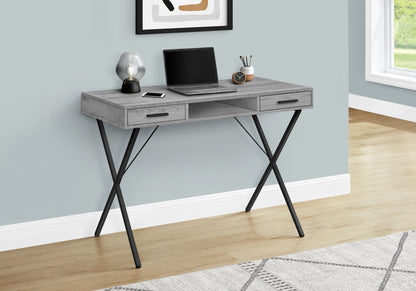 Contemporary Computer Desk with Storage Drawers - Metal & Wood